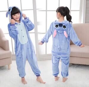 Blue Alien Character Kids Onesie Pajamas Costume Youth M 7/8
